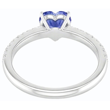 natural round sapphire 3ct ring profile view