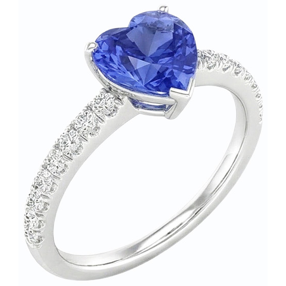 natural round sapphire 3ct ring close up detail