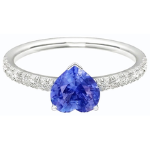 natural round sapphire 3ct ring top view