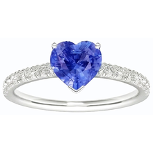 natural round sapphire 3ct ring side angle