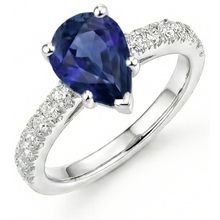 natural round sapphire 4ct ring side angle
