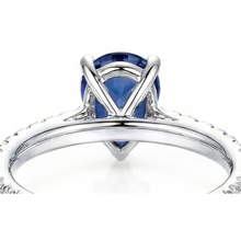 natural round sapphire 4ct ring profile view