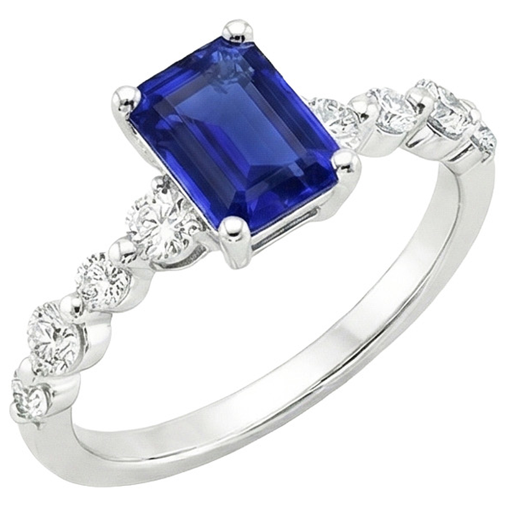 natural emerald sapphire 4.50ct ring side angle