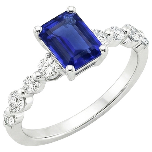 natural emerald sapphire 4.50ct ring side angle
