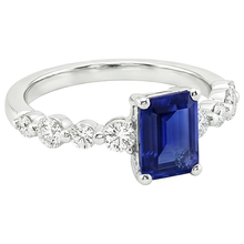 natural emerald sapphire 4.50ct ring top view