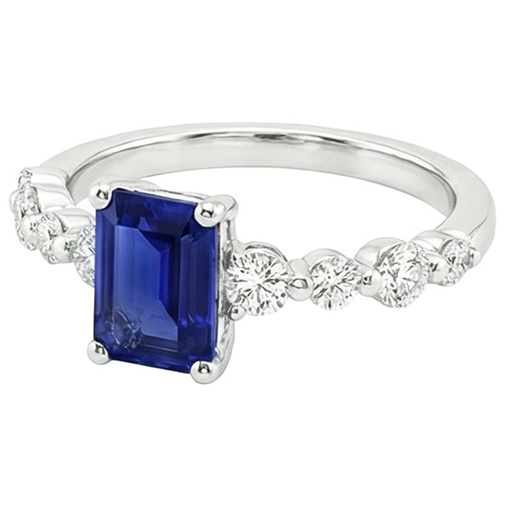 natural emerald sapphire 4.50ct ring profile view