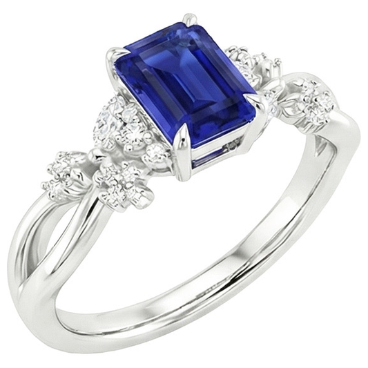 natural emerald sapphire 4ct ring side angle