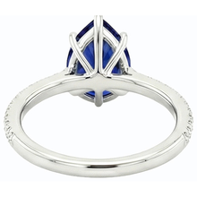 natural round sapphire 3.50ct ring top view