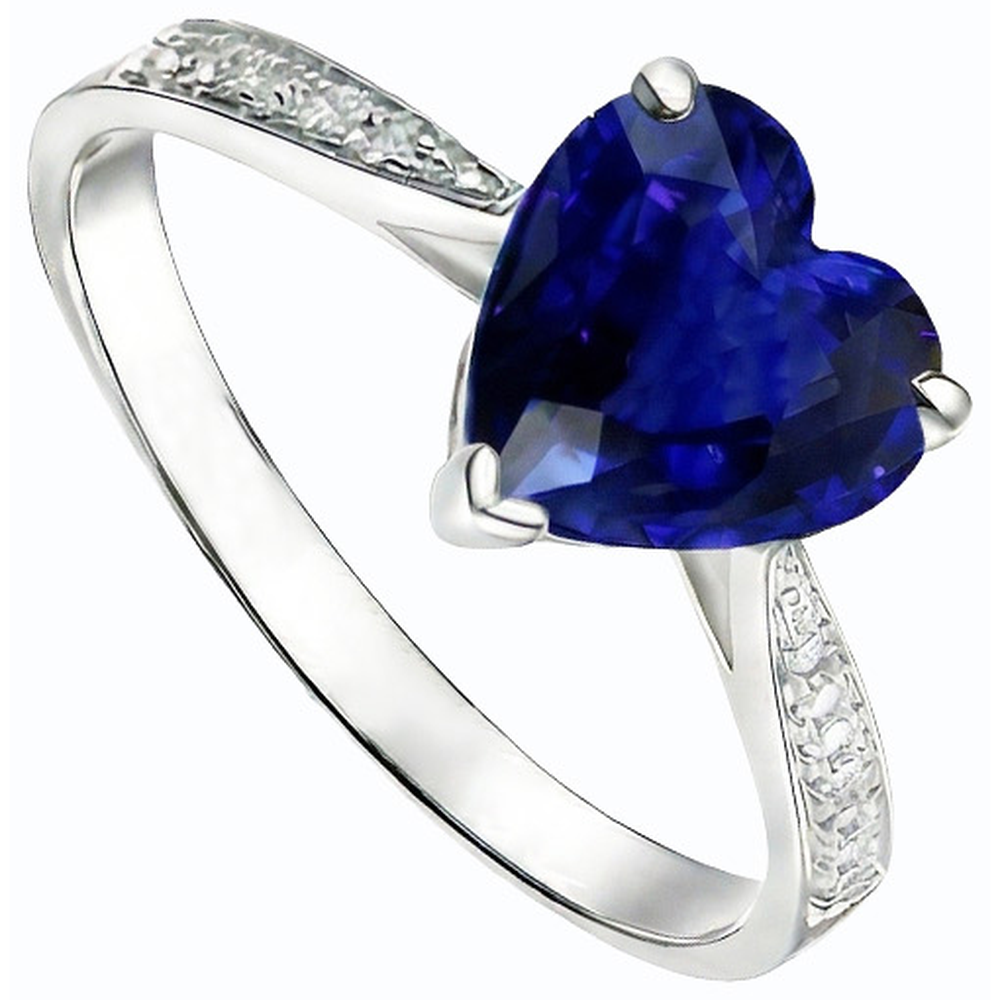 natural round sapphire 3.50ct ring close up detail