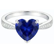 natural round sapphire 3.50ct ring top view