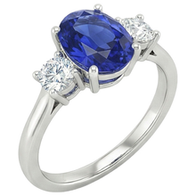 natural round sapphire 4.75ct ring front view