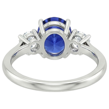 natural round sapphire 4.75ct ring profile view