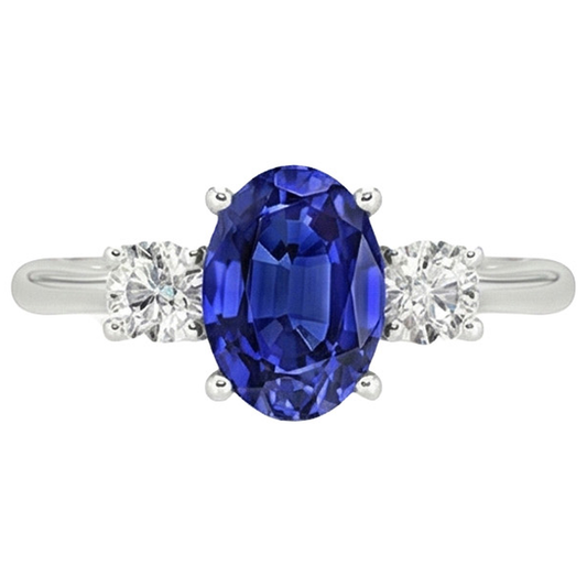 natural round sapphire 4.75ct ring side angle