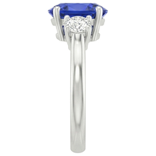 natural round sapphire 4.75ct ring top view