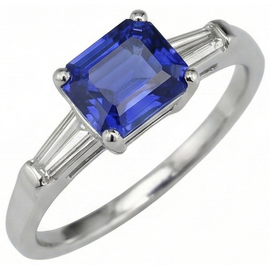 natural emerald sapphire 2ct ring side angle