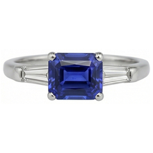 natural emerald sapphire 2ct ring front view
