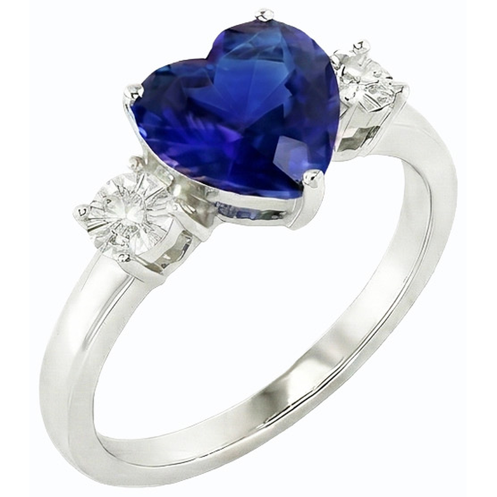 natural round sapphire 2.50ct ring front view
