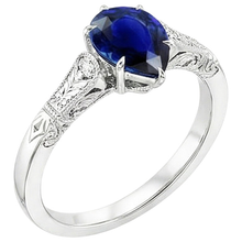 Natural Earth Mined Diamond Three Stones Ring Antique Style Pear Cut 3.25 Carats