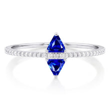 Natural Earth Mined Diamond Trillion Blue Sapphire Ring Accented Jewellery 1.50 Carats