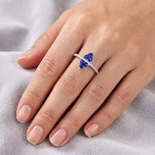 Natural Earth Mined Diamond Trillion Blue Sapphire Ring Accented Jewellery 1.50 Carats