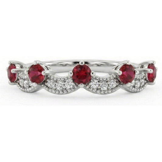 natural round ruby 1.74ct band side angle