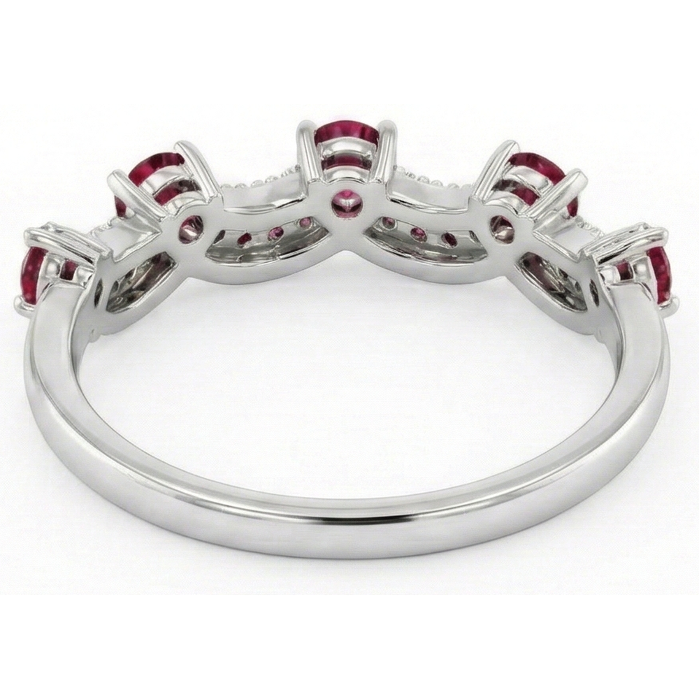 natural round ruby 1.74ct band top view