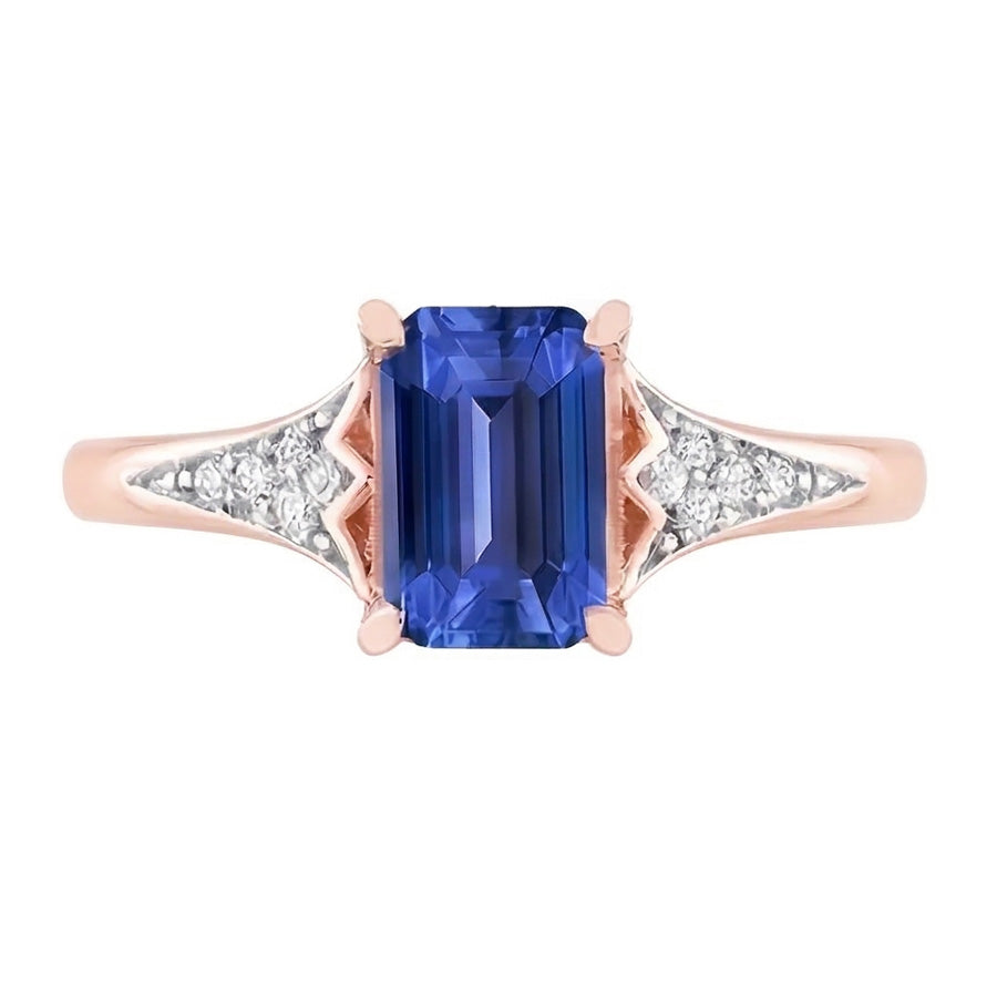 natural emerald sapphire 2ct ring side angle