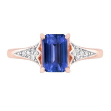 natural emerald sapphire 2ct ring side angle