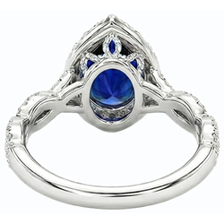 Natural Sapphire Ring 4ct - White Gold 14K