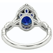 natural round sapphire 4ct ring front view