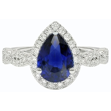 natural round sapphire 4ct ring top view