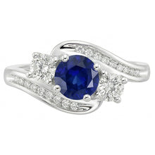 Natural Earth Mined Diamond Wedding Jewellery 2 Carat Round Ceylon Sapphire Ring