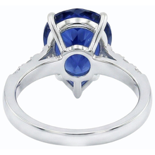 Natural Earth Mined Diamond Wedding Ring Pear Sri Lankan Sapphire Prong Set 5 Carats