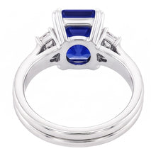Natural Earth Mined Diamond Wedding Ring Set Emerald Sapphire Prong 3 Stone 4 Carats