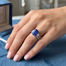 Natural Earth Mined Diamond Wedding Ring Set Emerald Sapphire Prong 3 Stone 4 Carats