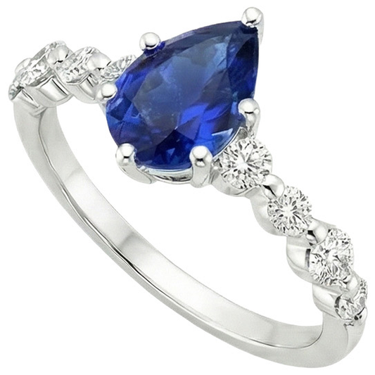 natural round sapphire 6.75ct ring side angle