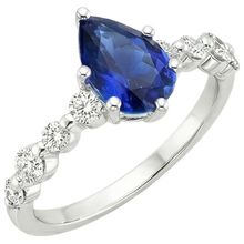 natural round sapphire 6.75ct ring top view