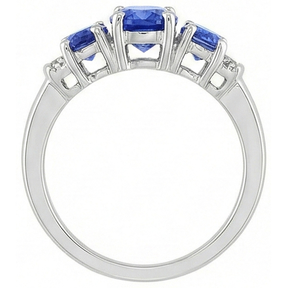 natural round sapphire 5.26ct ring profile view