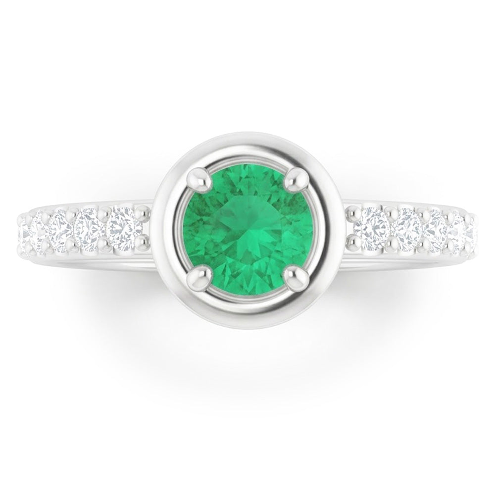 Natural Emerald Ring 2.25ct - White Gold 14K