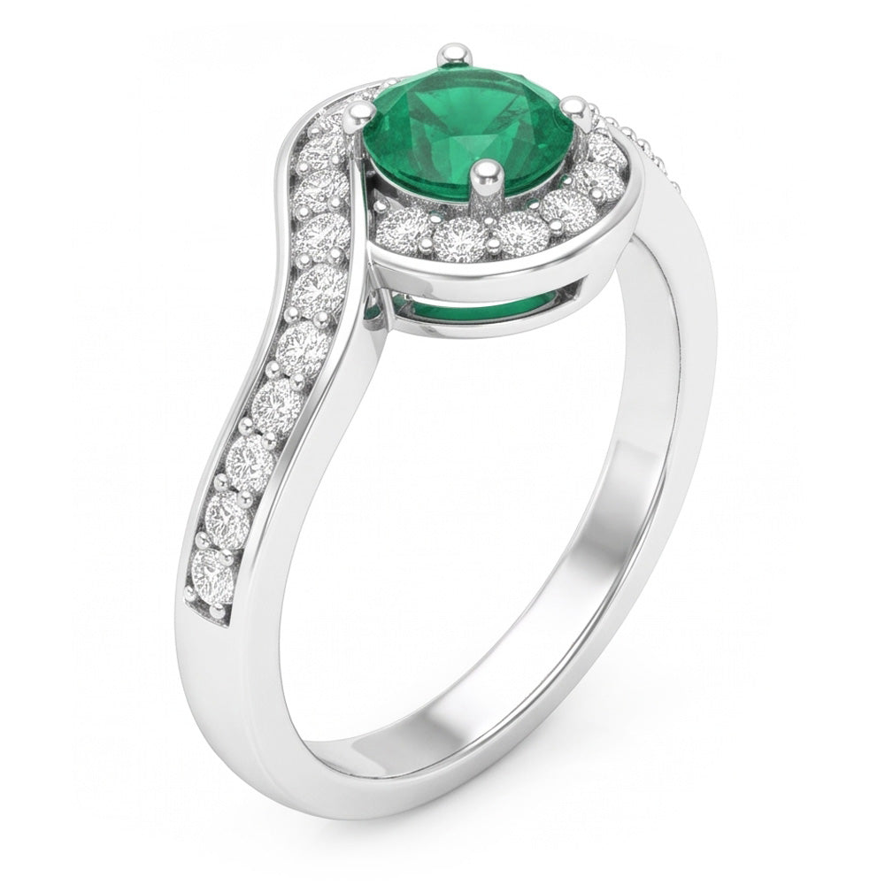 Natural Emerald Ring 2.26ct - White Gold 14K