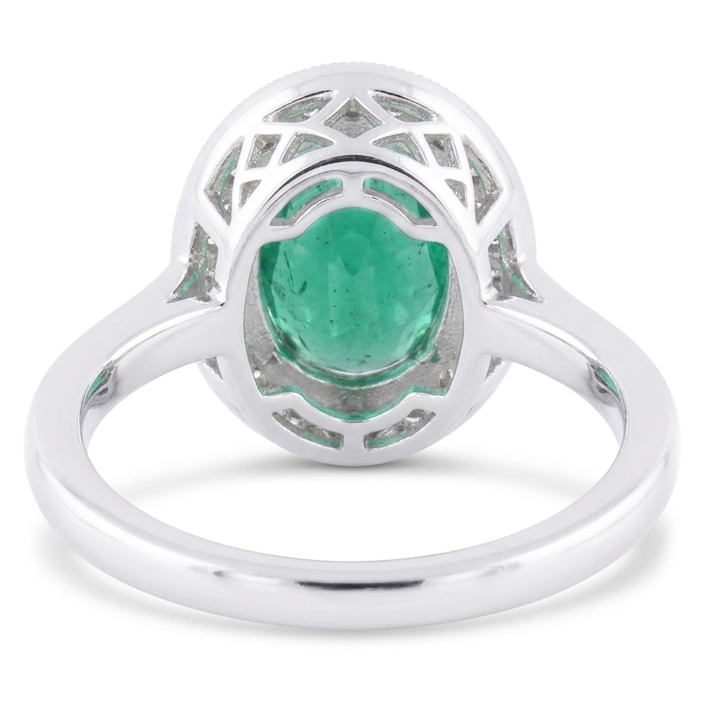 Natural Emerald Ring 3.25ct - White Gold 14K