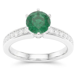 Natural Emerald Ring 3.40ct - White Gold 14K