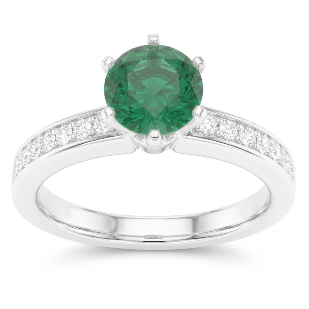 Natural Emerald Ring 3.40ct - White Gold 14K