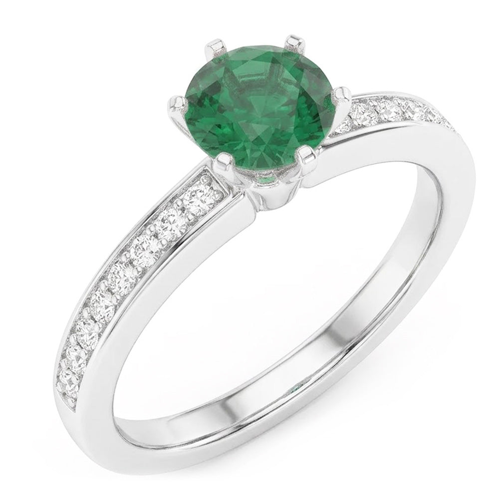 Natural Emerald Ring 3.40ct - White Gold 14K