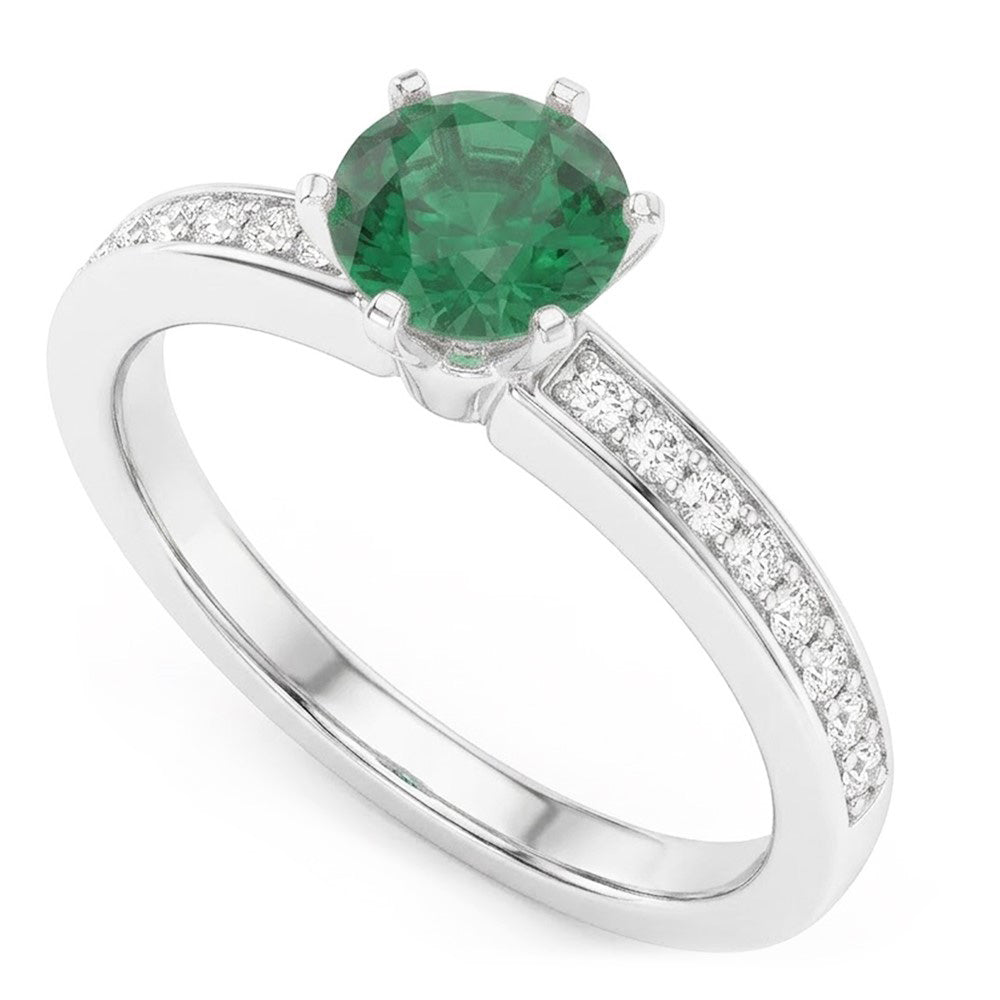 Natural Emerald Ring 3.40ct - White Gold 14K