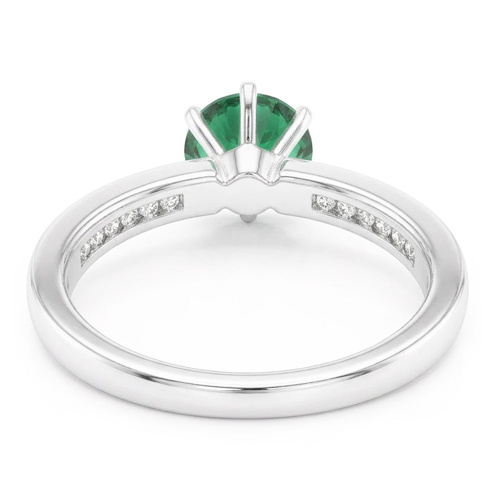 Natural Emerald Ring 3.40ct - White Gold 14K
