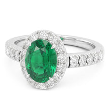 Natural Emerald Ring 3.65ct - White Gold 14K
