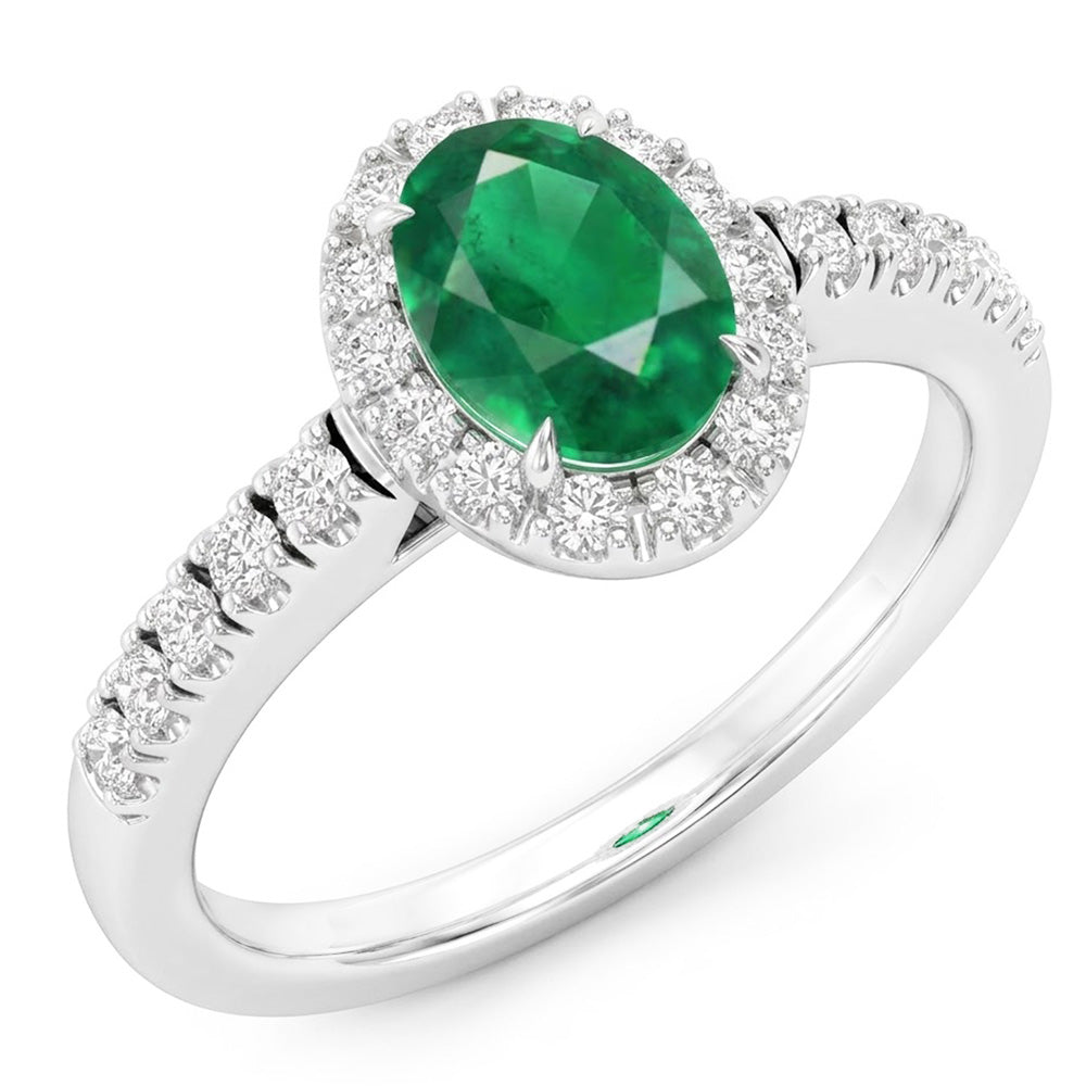Natural Emerald Ring 3.65ct - White Gold 14K