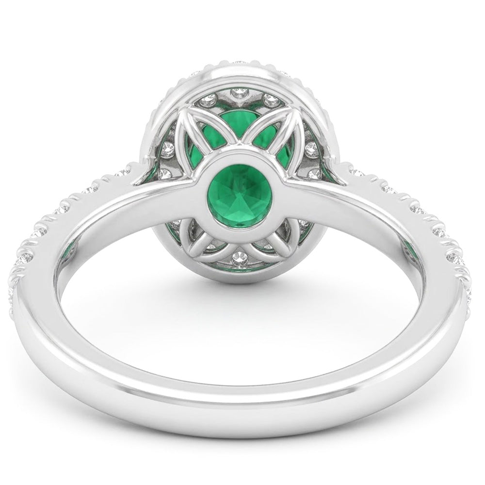 Natural Emerald Ring 3.65ct - White Gold 14K
