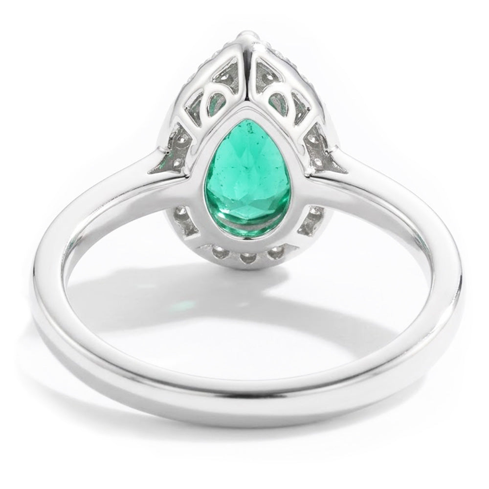Natural Emerald Ring 3.75ct - White Gold 14K